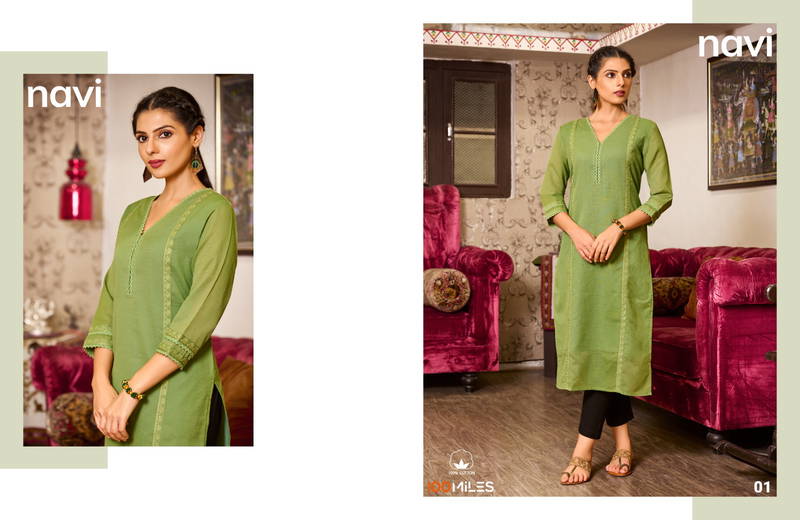 Navi By 100 MILES Embroidered Work kurtis Catalog